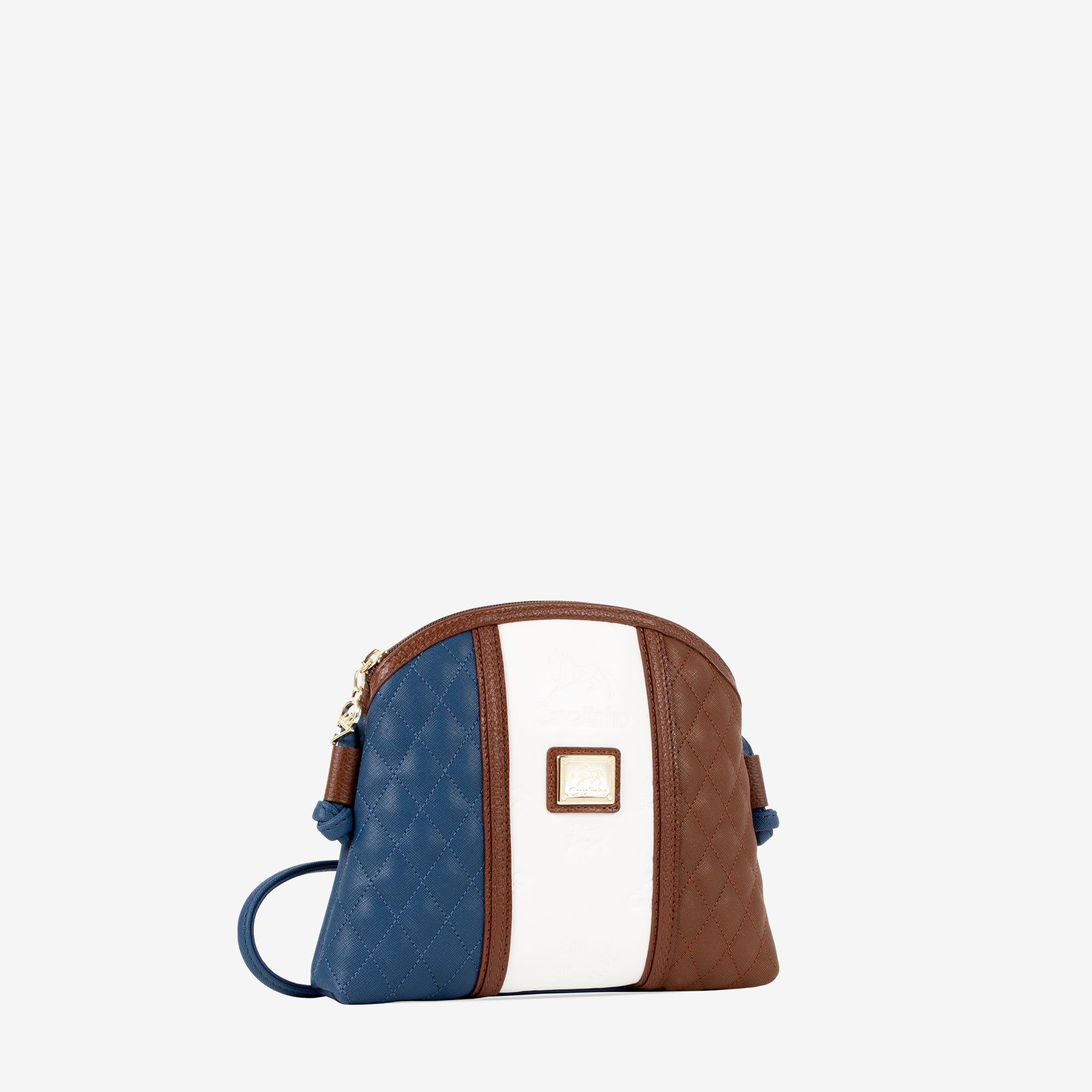 Cavalinho Sublime Navy, White, Brown Designer Crossbody Bag SKU 16060005.48 #color_blue / white / saddlebrown