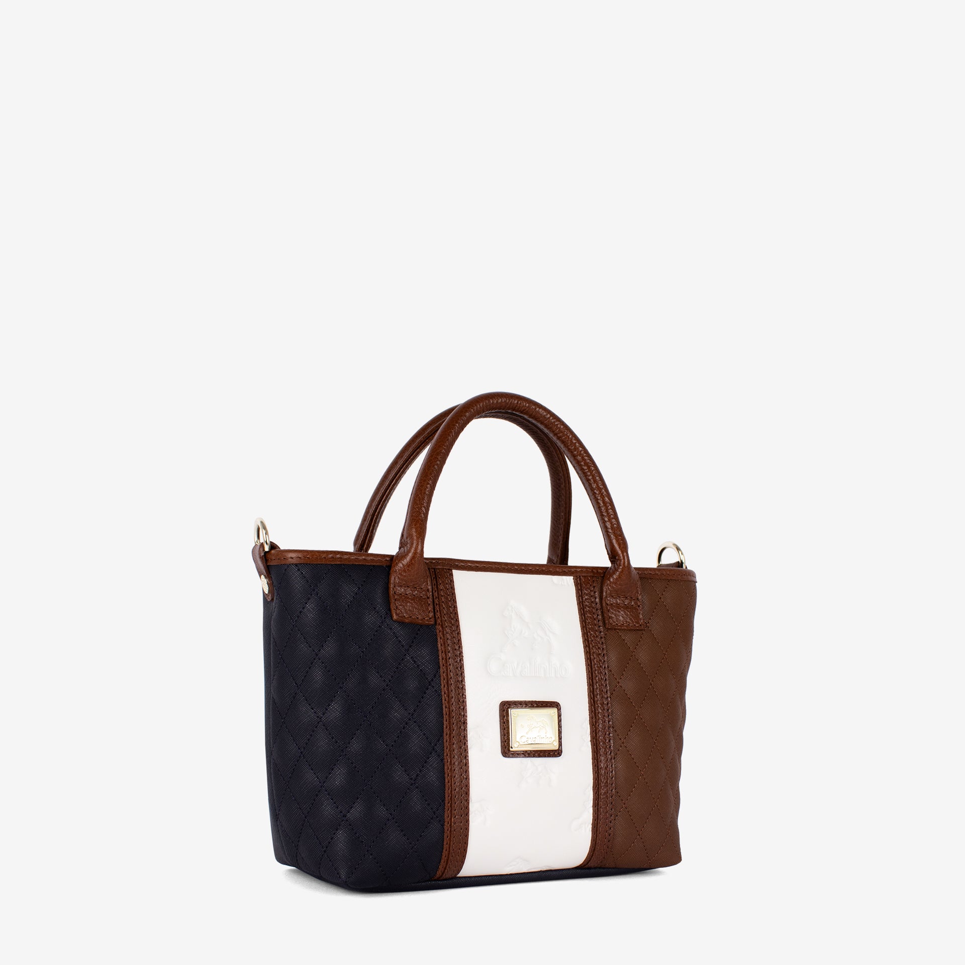 Cavalinho Sublime Designer Mini Handbag SKU 16060243.22 #color_Navy / White / Brown