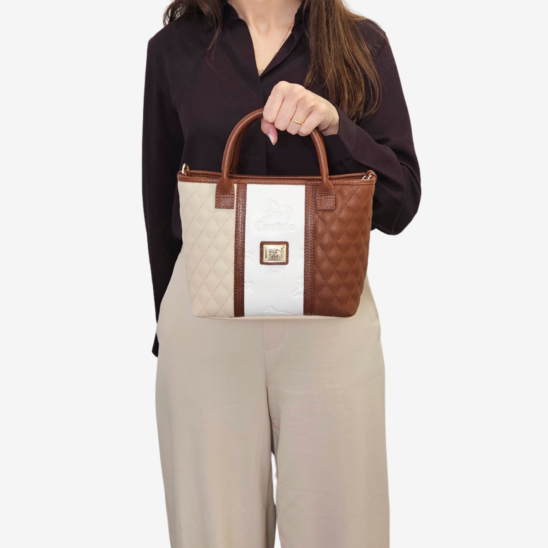 Cavalinho Sublime Designer Mini Handbag SKU 16060243.34 #color_Saddlebrown multi-color