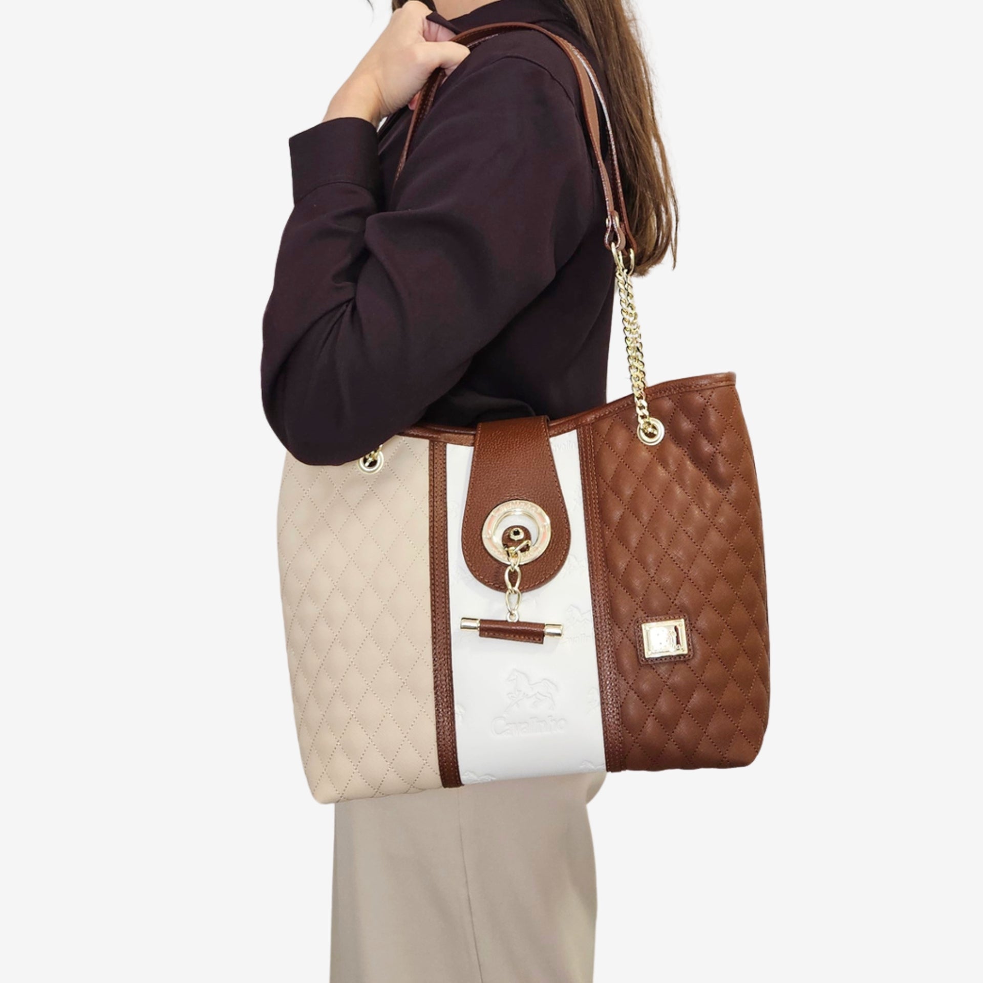 Cavalinho Sublime Designer Shoulder Bag SKU 16060258.34 #color_saddlebrown multi-color