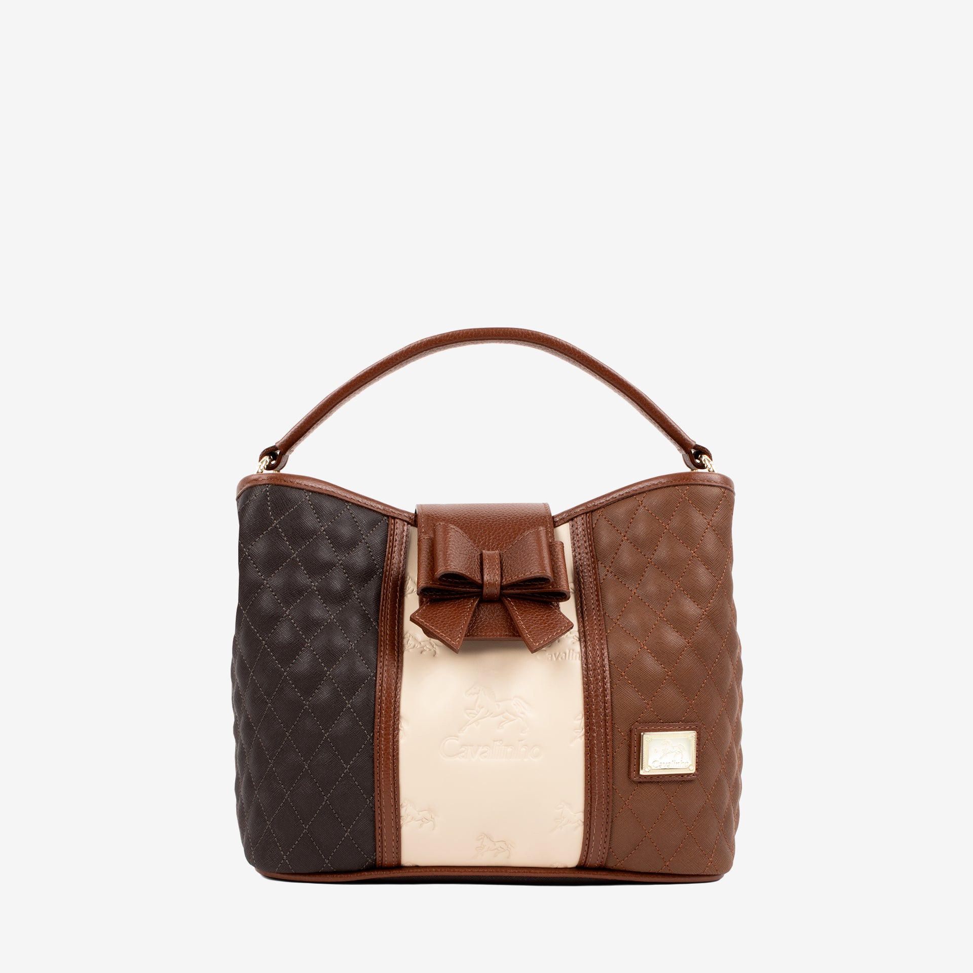 Cavalinho Sublime Designer Handbag with Bow SKU 16060272.20 #color_darkbrown / saddlebrown