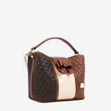 Cavalinho Sublime Designer Handbag with Bow SKU 16060272.20 #color_darkbrown / saddlebrown