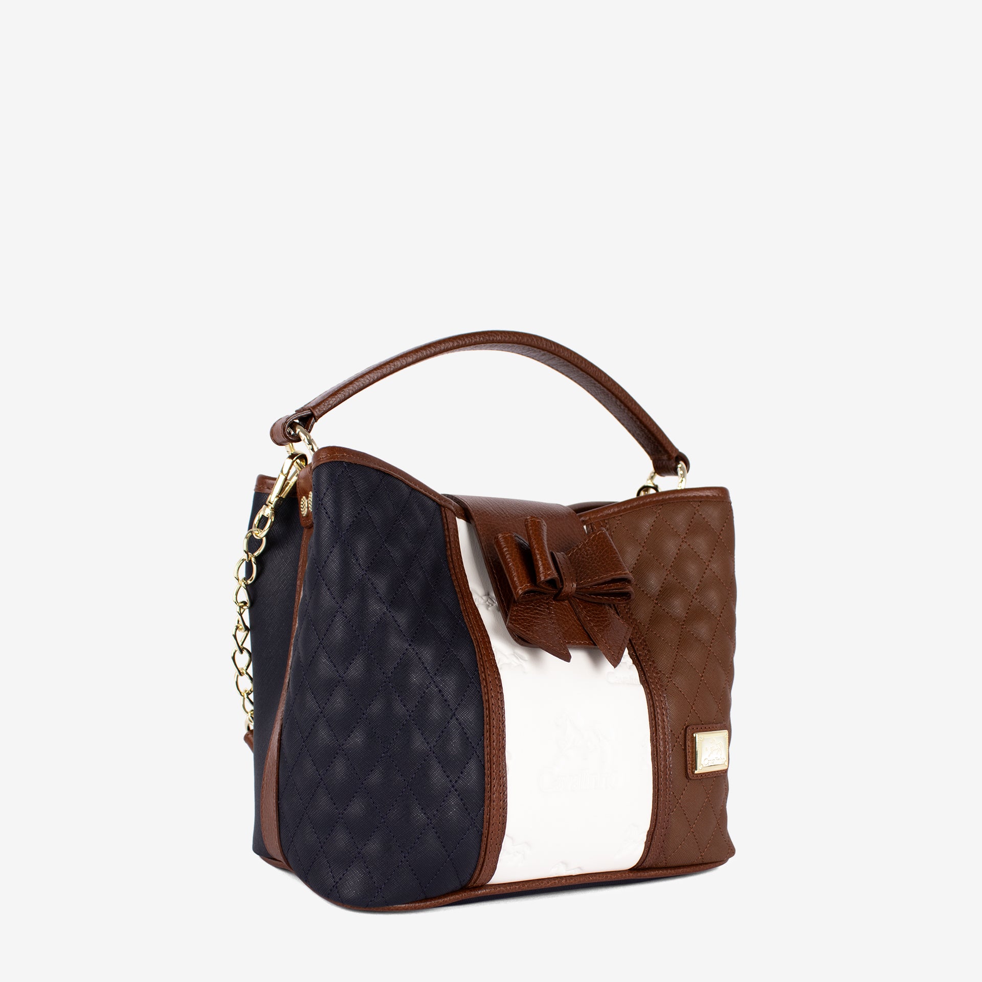 Cavalinho Sublime Designer Handbag  with Bow SKU 16060272.22 #color_navy / white / brown