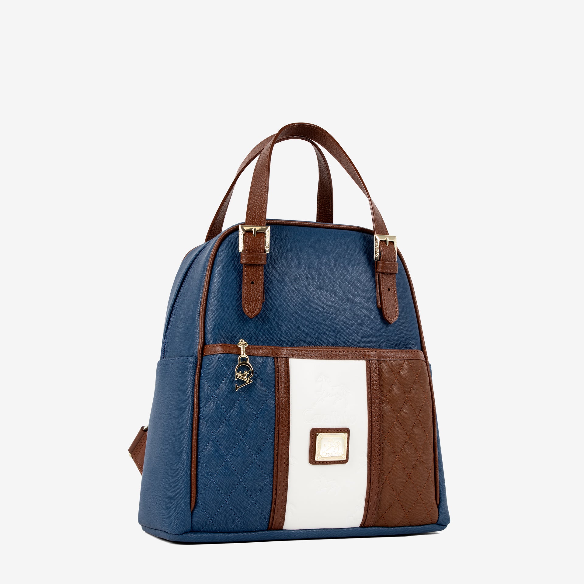 Cavalinho Sublime Designer Backpack for Women SKU 16060548.48 #color_blue / white / saddlebrown