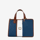 Cavalinho Sublime Large Designer Handbag SKU 16060611.48 #color_blue / white / saddlebrown