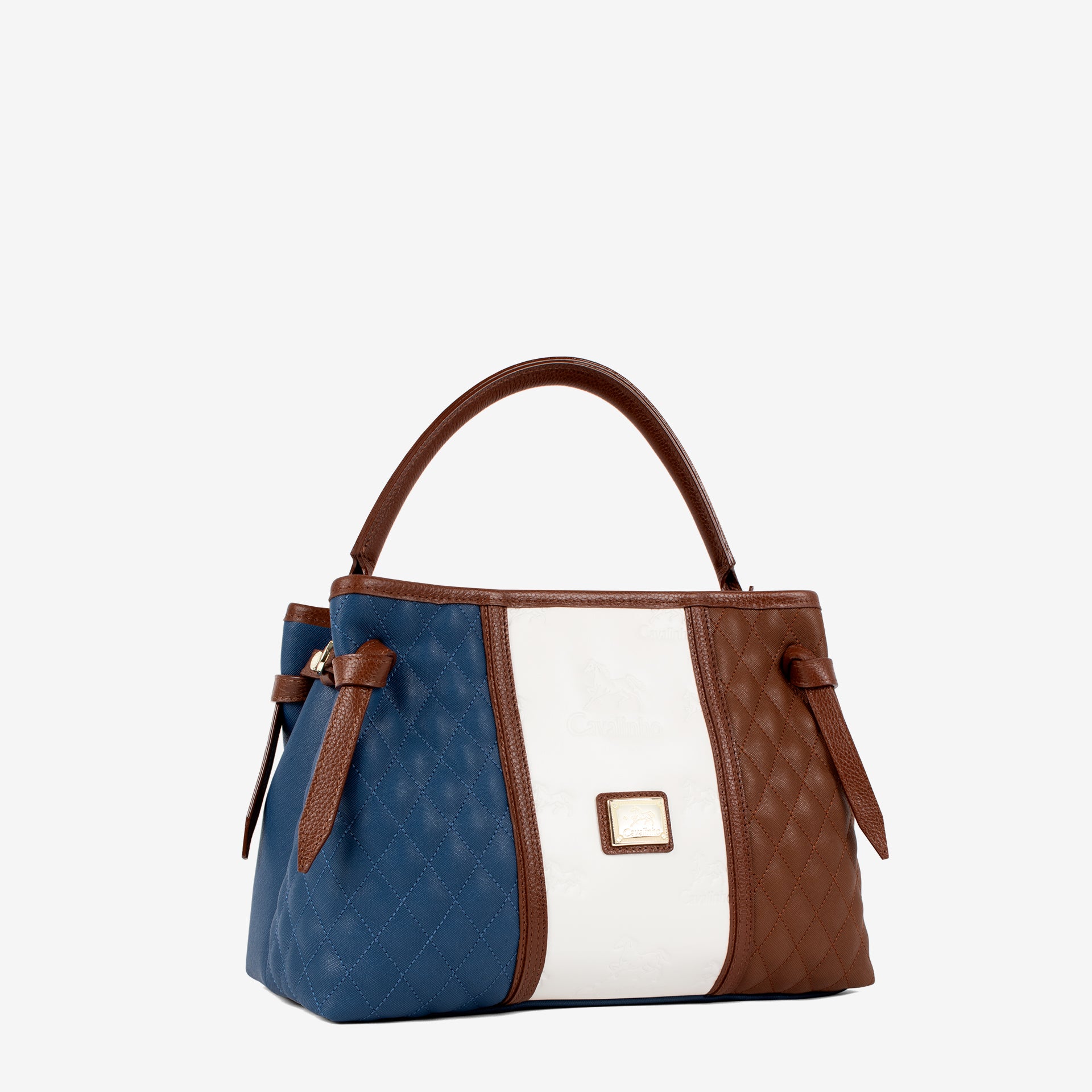 Cavalinho Sublime Blue White Brown Designer Handbag SKU 16060627.48 #color_blue / White / saddlebrown