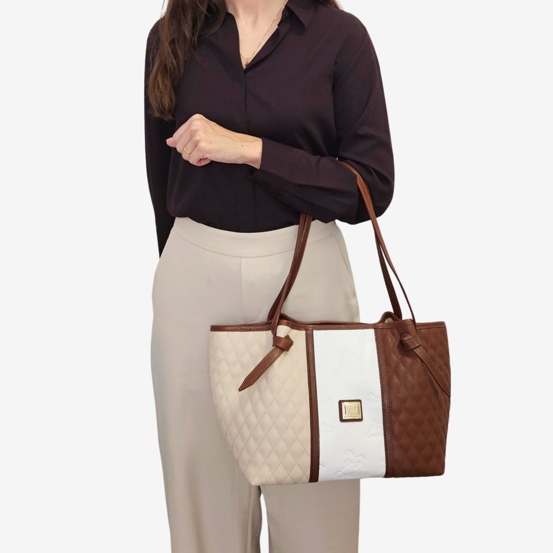 Cavalinho Sublime Designer Tote Shoulder Bag SKU 16060637.34 #color_Saddlebrown multi-color