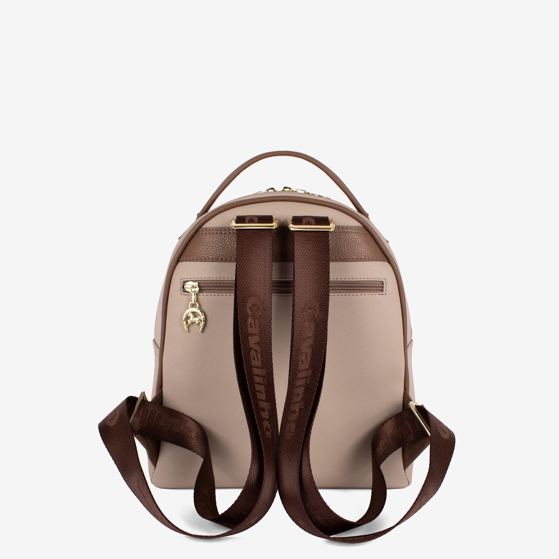 Cavalinho Soft Skin Canvas and Leather Backpack for Women SKU 16070207.31 #color_Tan / White / Beige