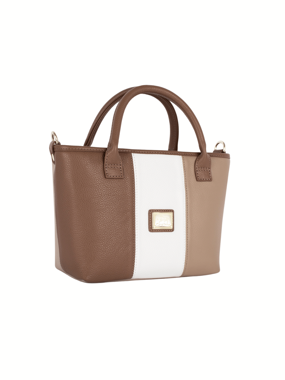 Cavalinho Soft Skin Leather Mini Handbag SKU 16070243.31 #color_Tan / White / Beige