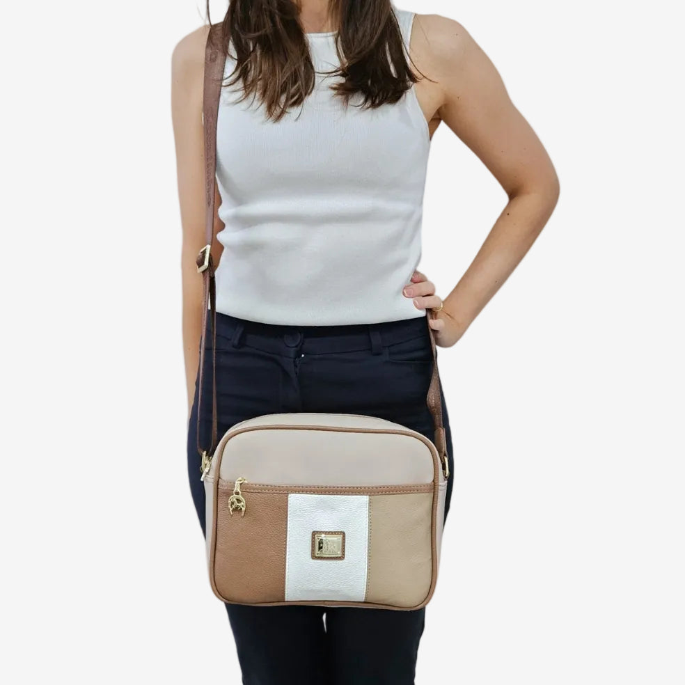 Cavalinho Soft Skin Crossbody Bag SKU 16070324.31 #color_tan / white / beige