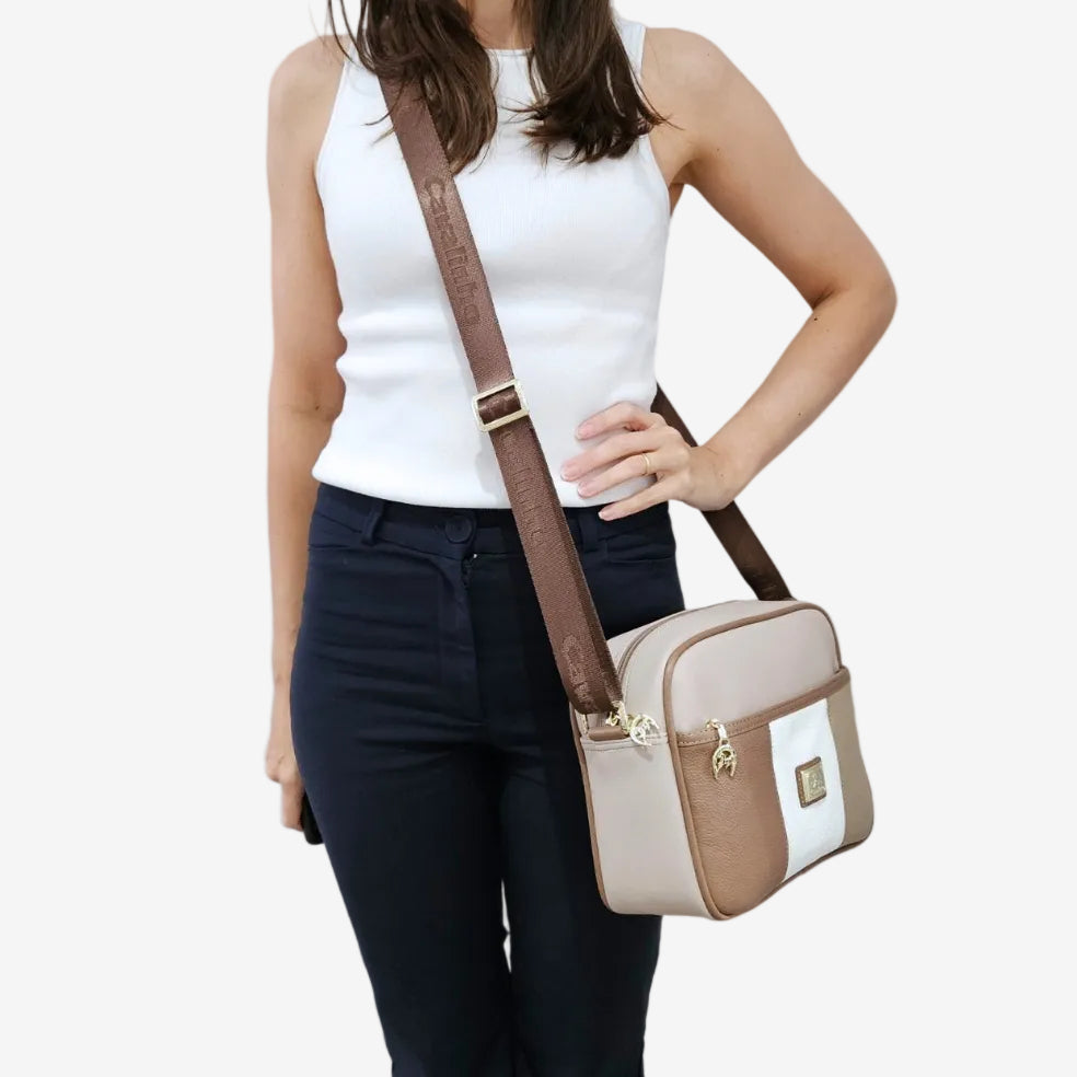 Cavalinho Soft Skin Crossbody Bag SKU 16070324.31 #color_tan / white / beige