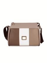 Cavalinho Soft Skin Leather Crossbody Bag SKU 16070344.31 #color_Tan / White / Beige