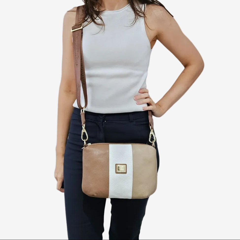 Cavalinho Soft Skin Crossbody Bag SKU 16070401.31 #color_tan / white / beige