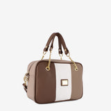 Cavalinho Soft Skin Canvas & Leather Handbag SKU 16070512.31 #color_Tan / White / Beige