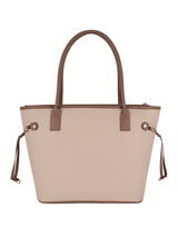 Cavalinho Soft Skin Leather Tote Bag SKU 16070520.31 #color_Tan / White / Beige