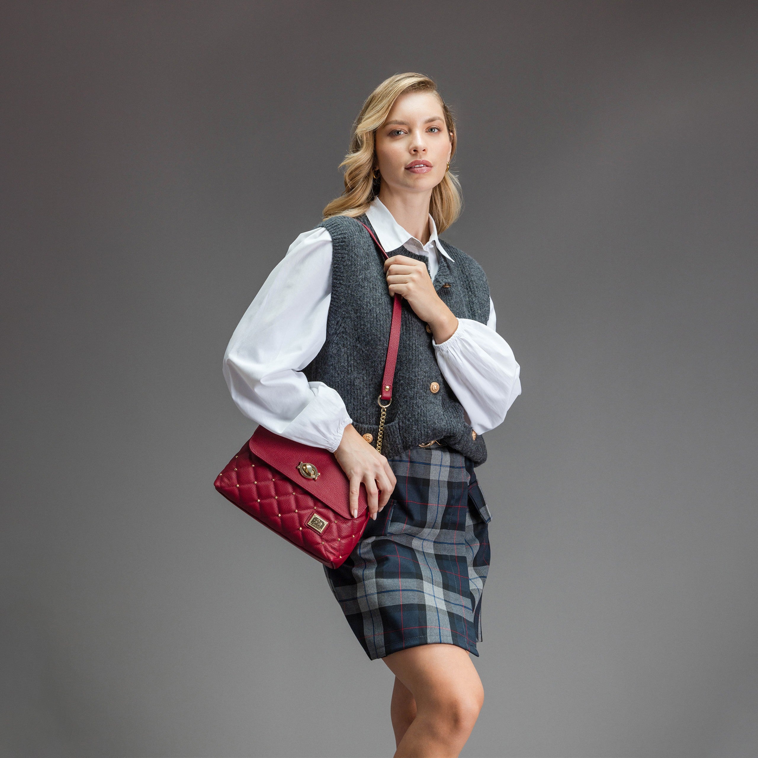 Cavalinho Eternal Burgundy Leather Shoulder Bag for Women SKU 16100570.15 #color_burgundy