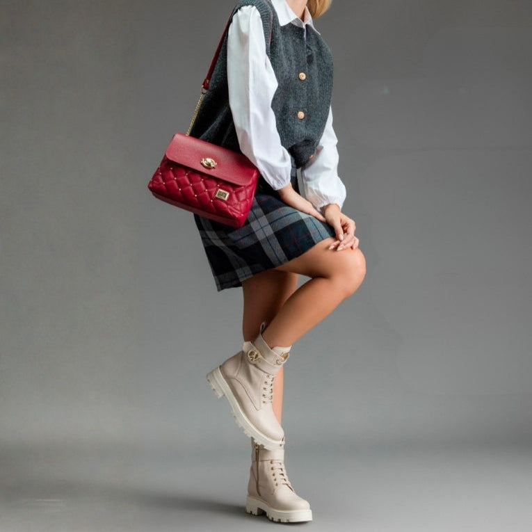 Cavalinho Eternal Burgundy Leather Shoulder Bag for Women SKU 16100570.15 #color_burgundy