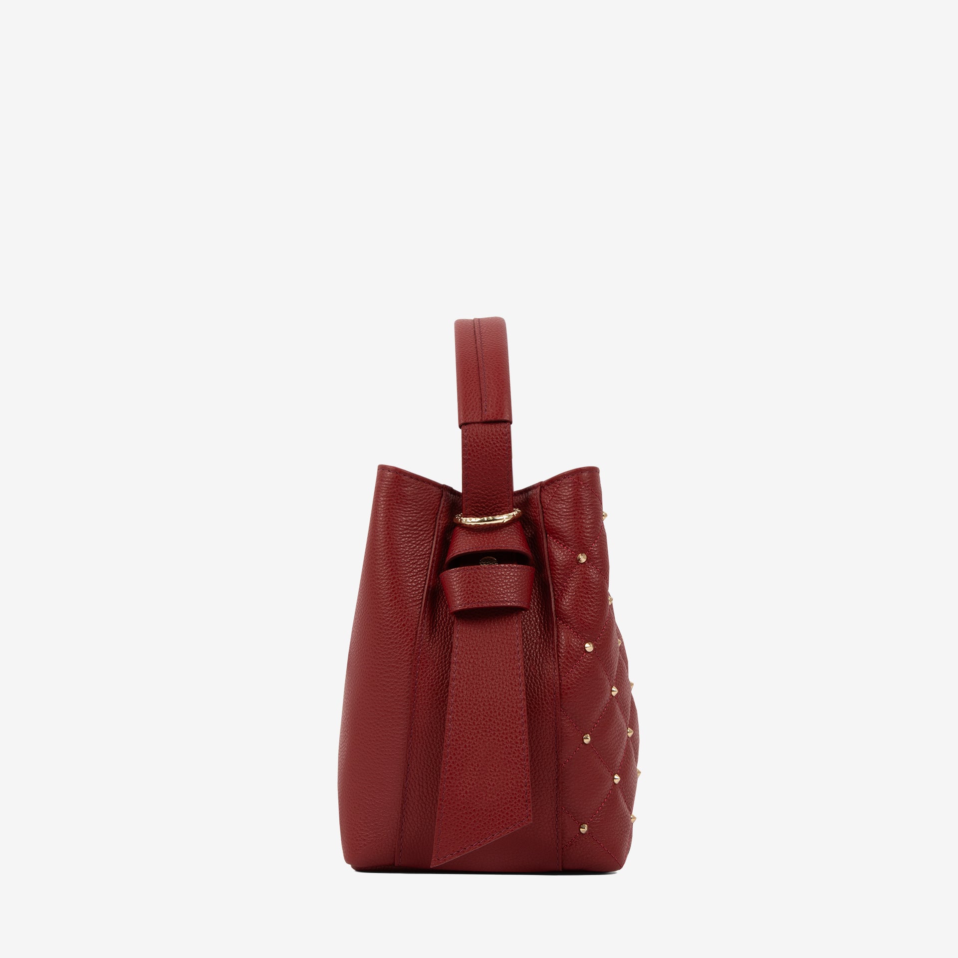 Cavalinho Eternal Burgundy Leather Bucket Handbag for Women in  Bucket Shape SKU 16100591.15 #color_Burgundy