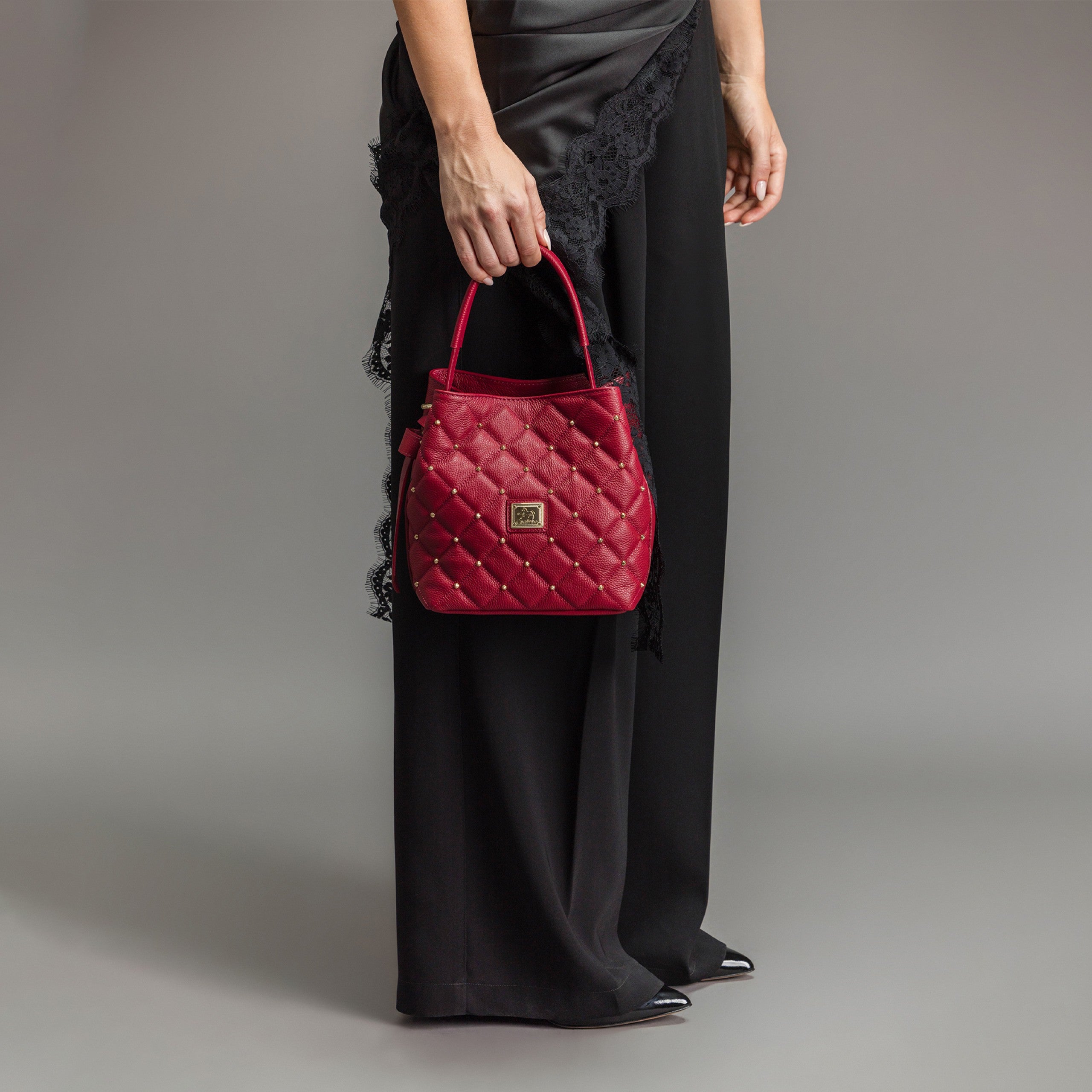 Cavalinho Eternal Burgundy Leather Bucket Handbag for Women in  Bucket Shape SKU 16100591.15 #color_Burgundy