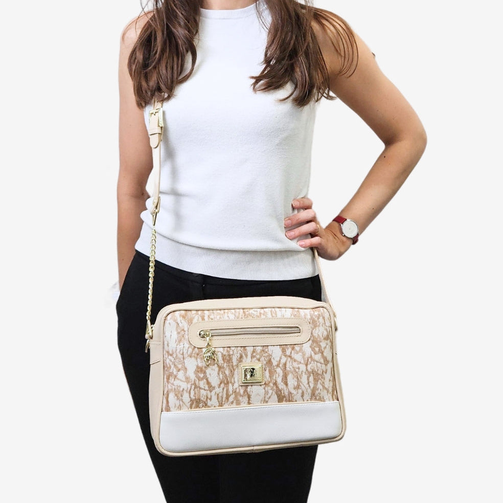 Cavalinho Acqua Marine Crossbody Bag SKU 16120251.31 #color_beige / white
