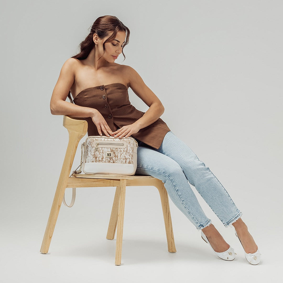 Cavalinho Acqua Marine Crossbody Bag SKU 16120251.31 #color_beige / white
