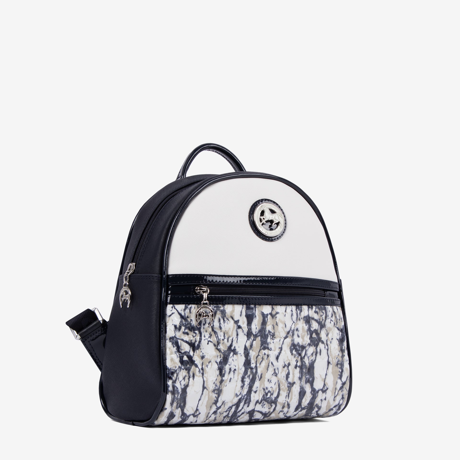 Cavalinho Acqua Marine Navy Backpack with Sea Marble Pattern SKU 16120301.22 #color_navy / white