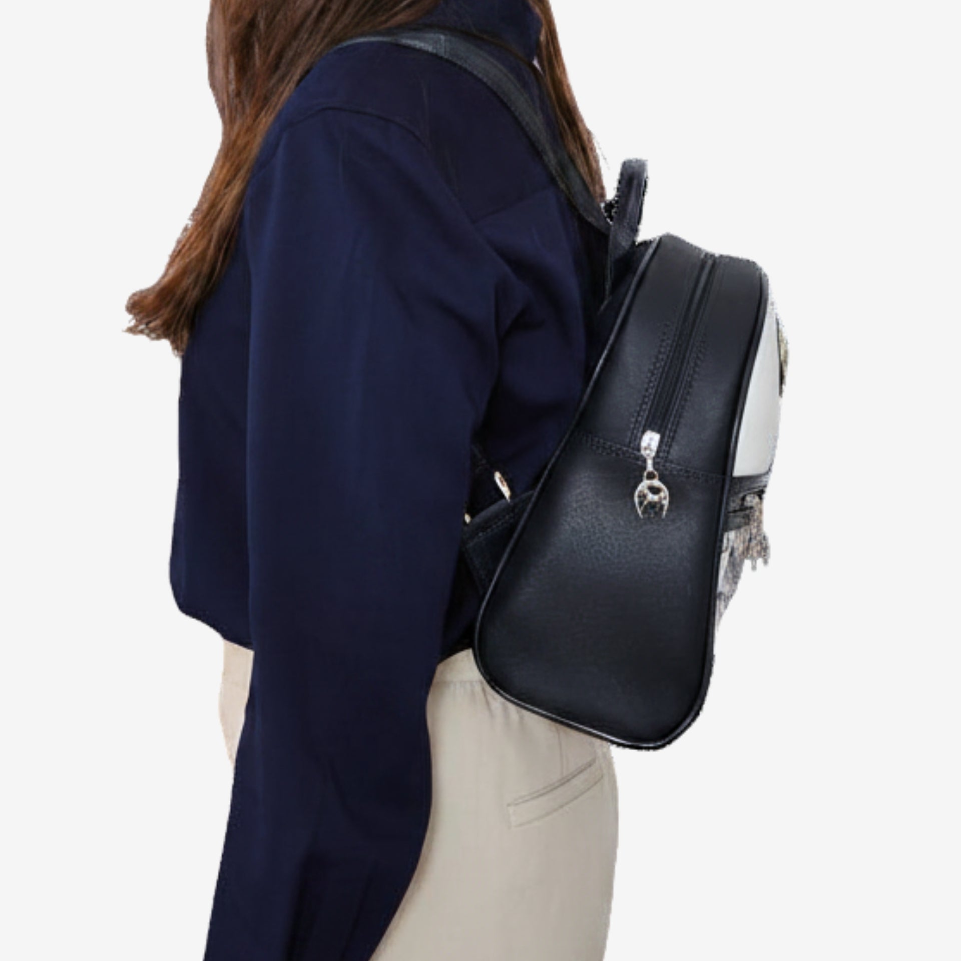 Cavalinho Acqua Marine Navy Backpack with Sea Marble Pattern SKU 16120301.22 #color_navy / white