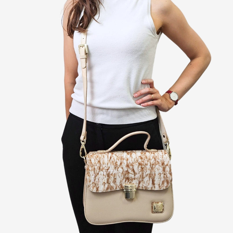 Cavalinho Acqua Marine Handbag SKU 16120600.31 #color_beige / white