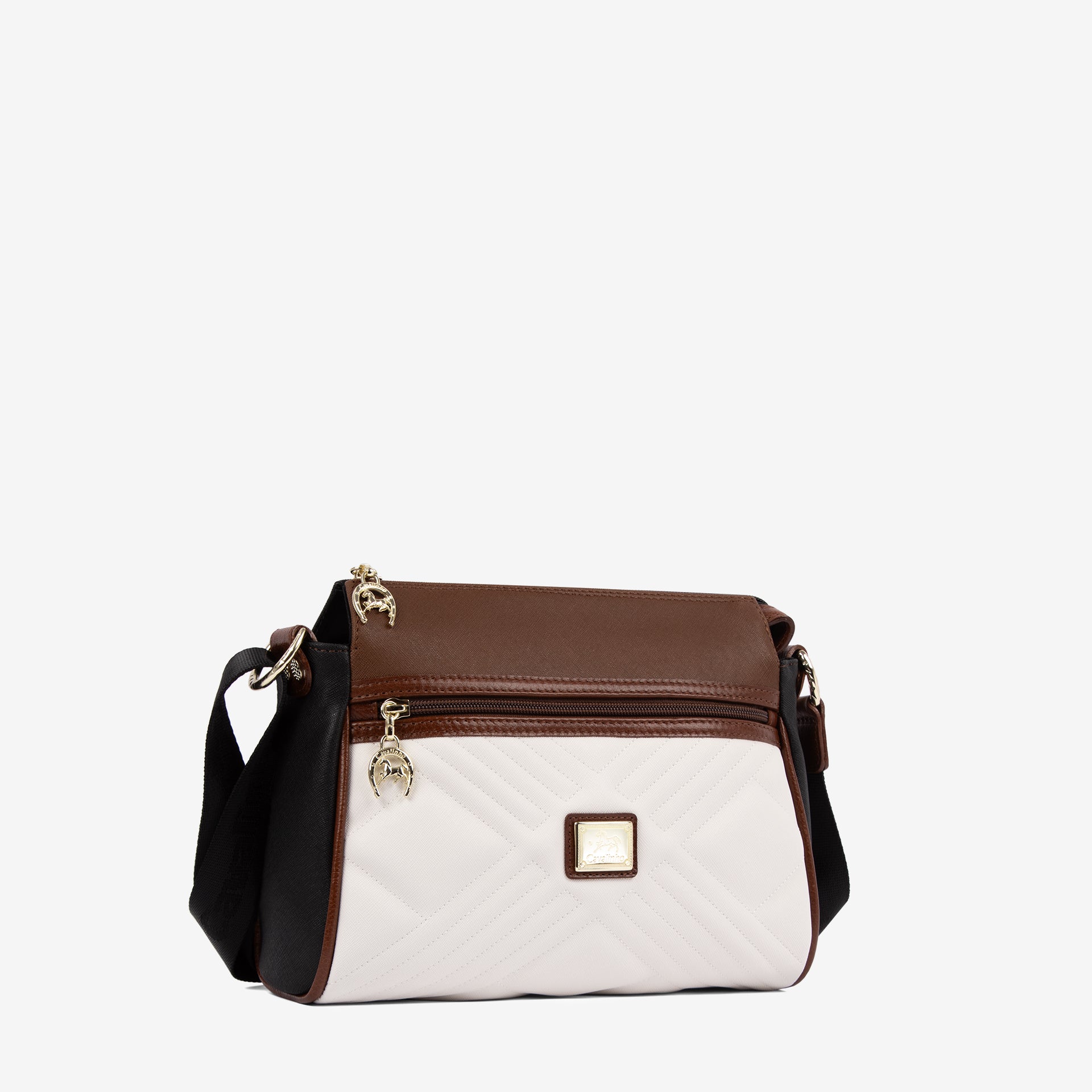 Cavalinho Poesie Crossbody Bag SKU 16140373.32 #color_black / saddlebrown / white
