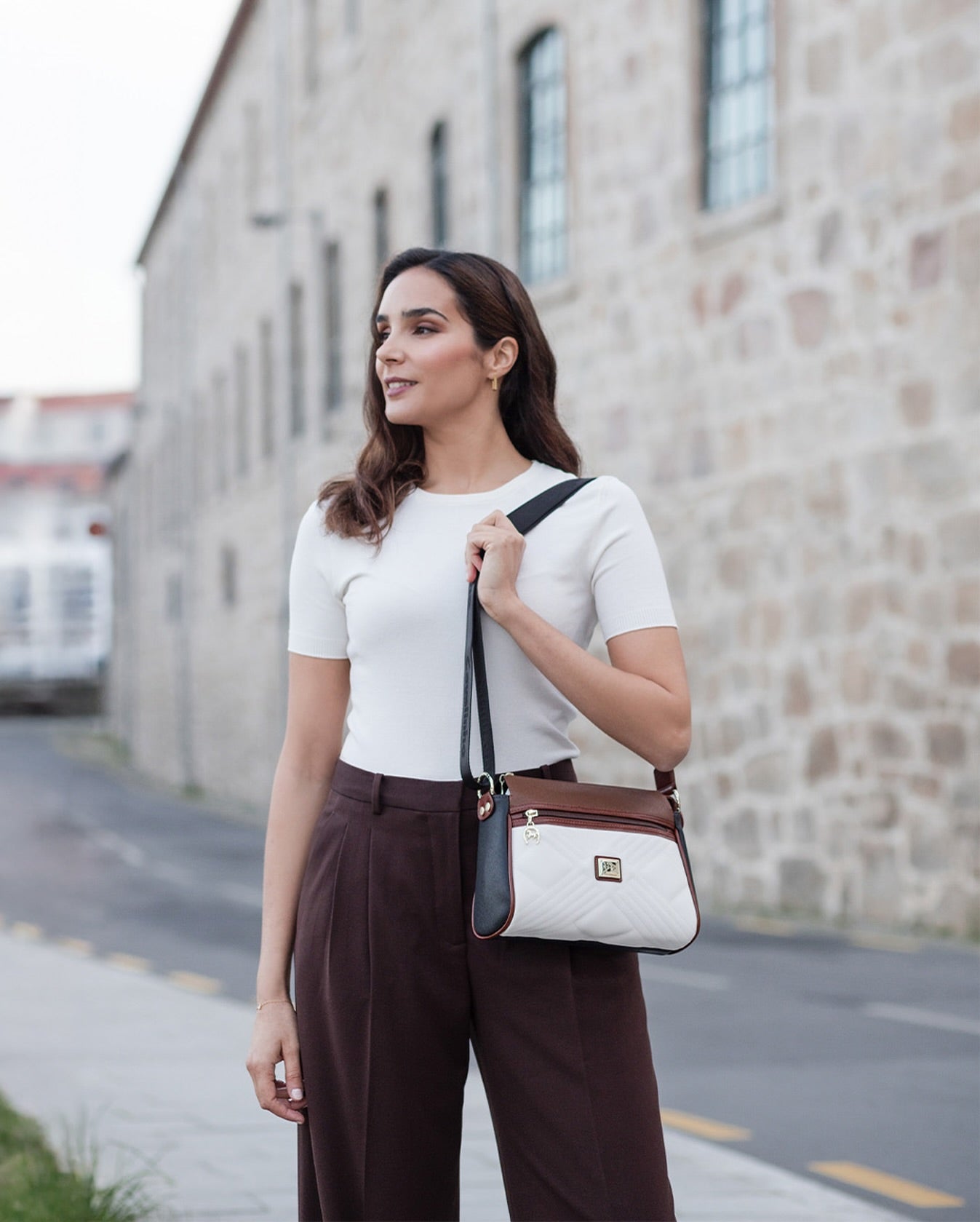 Cavalinho Poesie Crossbody Bag SKU 16140373.32 #color_black / saddlebrown / white