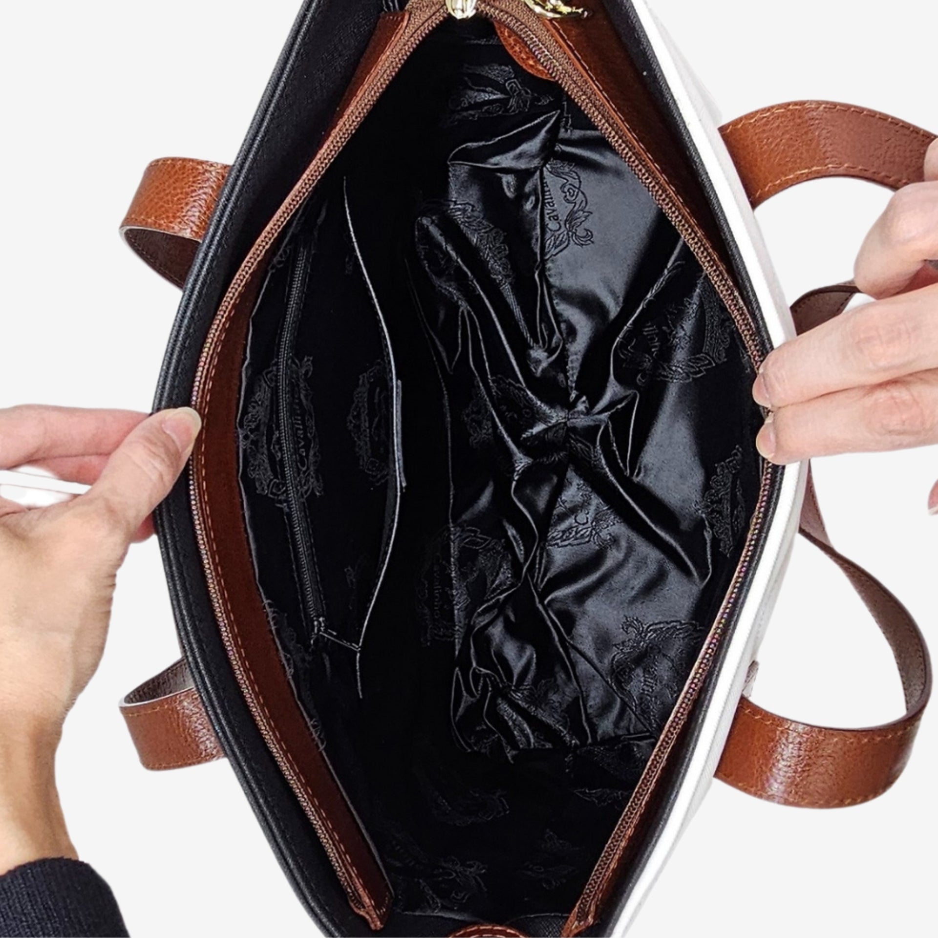 Cavalinho Poesie Tote Bag SKU 16140578.32 #color_black / saddlebrown / white, navy / white / beige