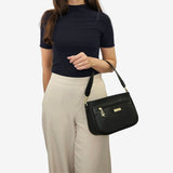 Cavalinho La Vie Black Leather and Canvas Designer Handbag SKU 16190615.01 #color_black