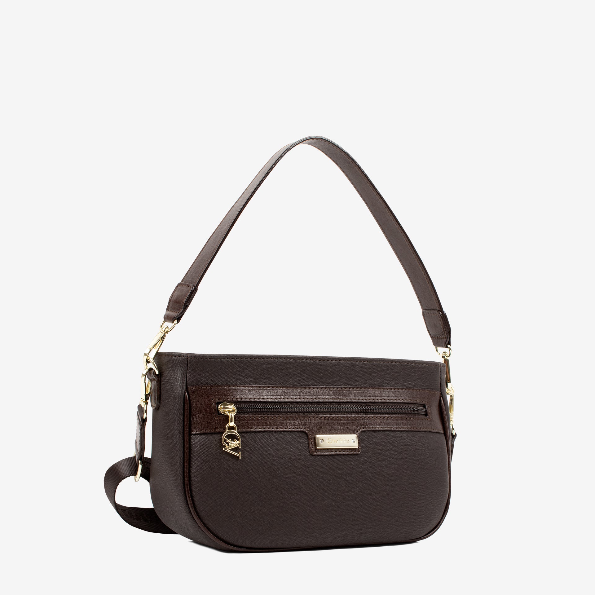 Cavalinho La Vie Brown Leather and Canvas Designer Handbag SKU 16190615.02 #color_brown