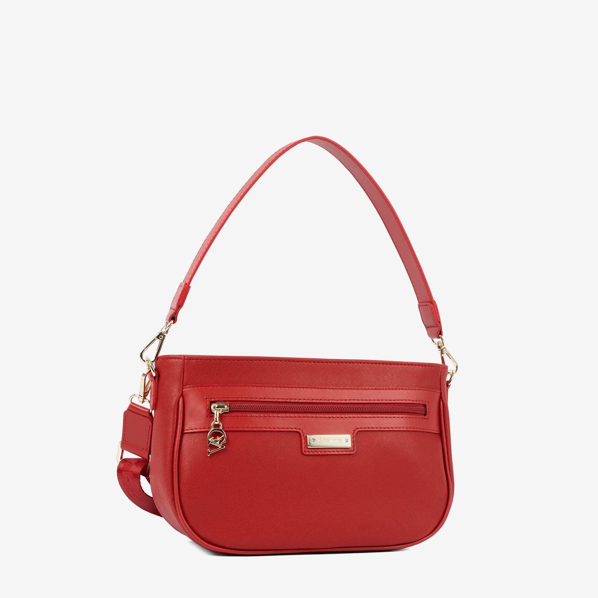 Cavalinho La Vie Red Leather and Canvas Designer Handbag SKU 16190615.04 #color_red