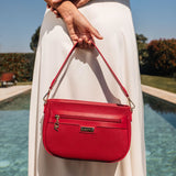 Cavalinho La Vie Red Leather and Canvas Designer Handbag SKU 16190615.04 #color_red
