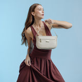 Cavalinho La Vie Beige Leather and Canvas Designer Handbag SKU 16190615.05 #color_beige