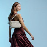 Cavalinho La Vie Beige Leather and Canvas Designer Handbag SKU 16190615.05 #color_beige