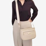 Cavalinho La Vie Beige Leather and Canvas Designer Handbag SKU 16190615.05 #color_beige