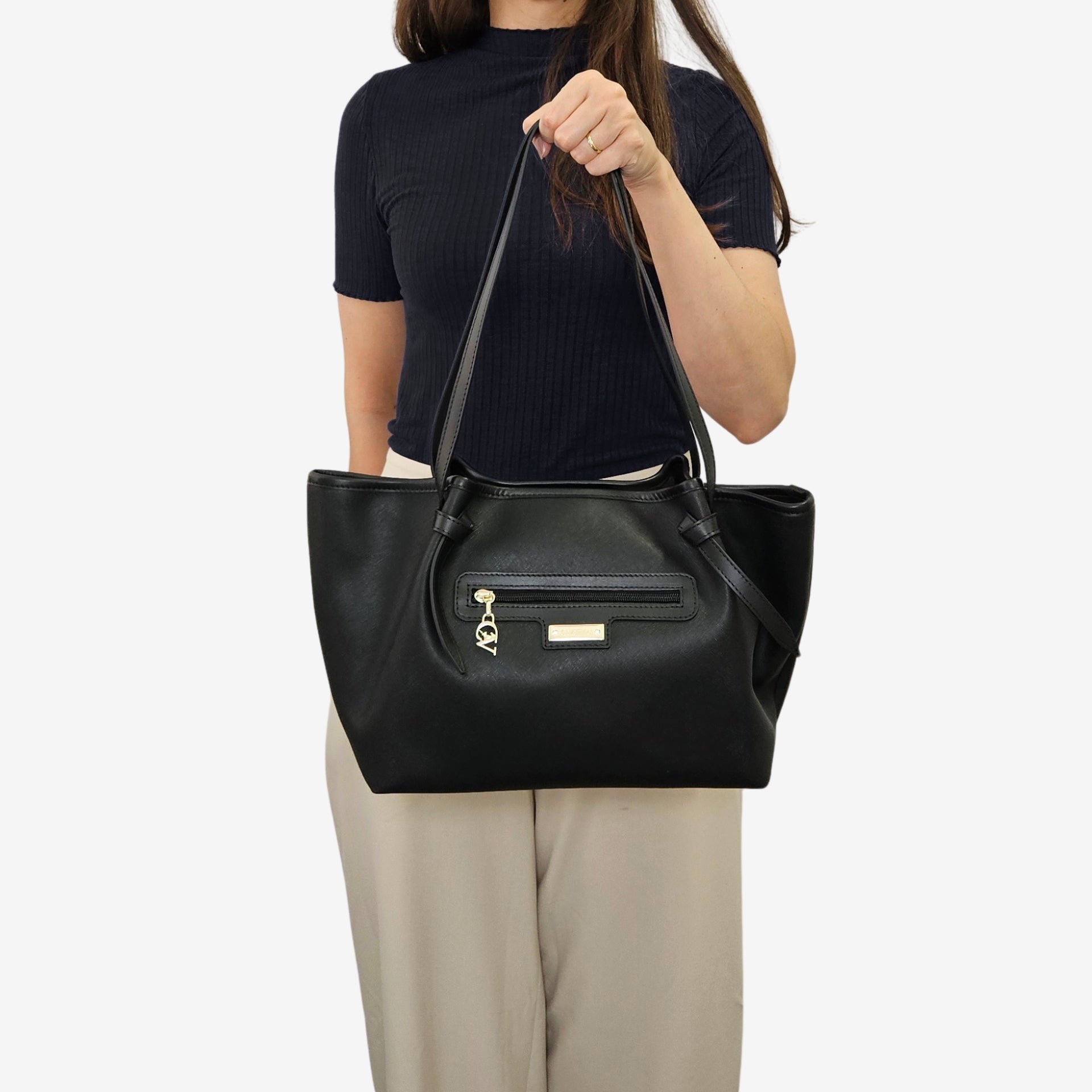 Cavalinho La Vie Black Designer Canvas Shoulder Bag SKU 16190641.01 #color_black