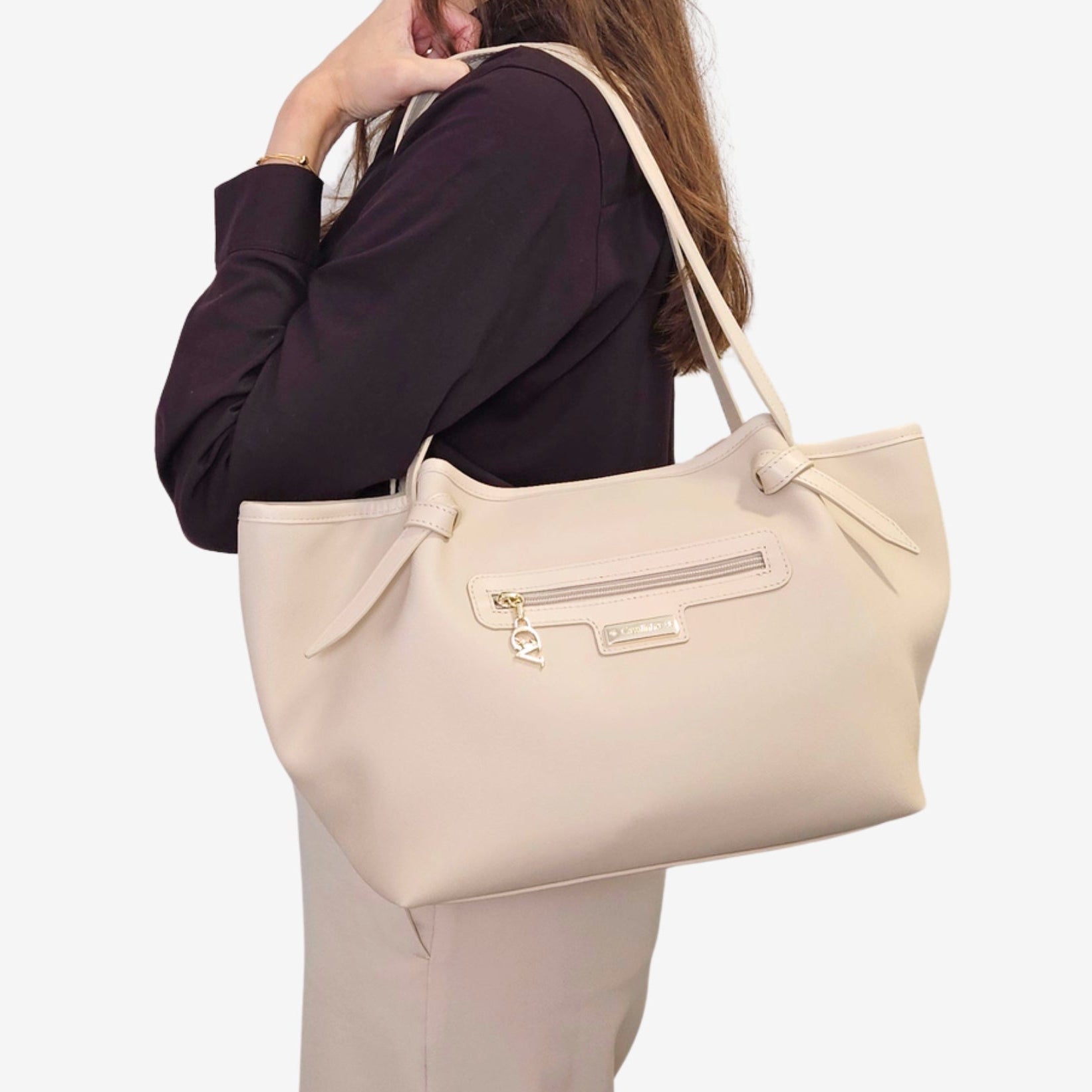 Cavalinho La Vie Beige Designer Canvas Shoulder Bag SKU 16190641.05 #color_beige