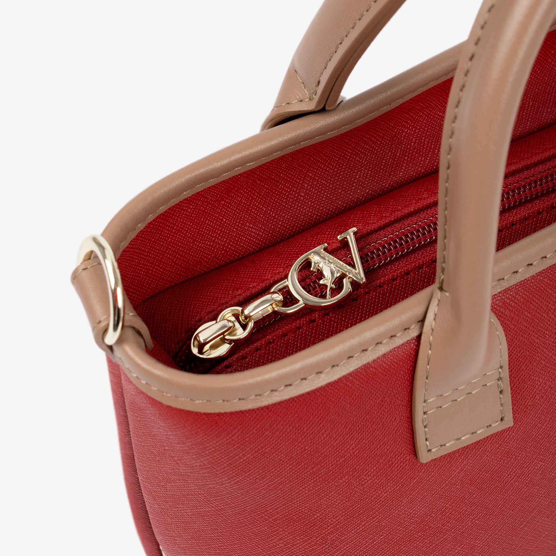 Only by Cavalinho Red Mini Handbag Crossbody Bag SKU 16200577.04 #color_red / beige