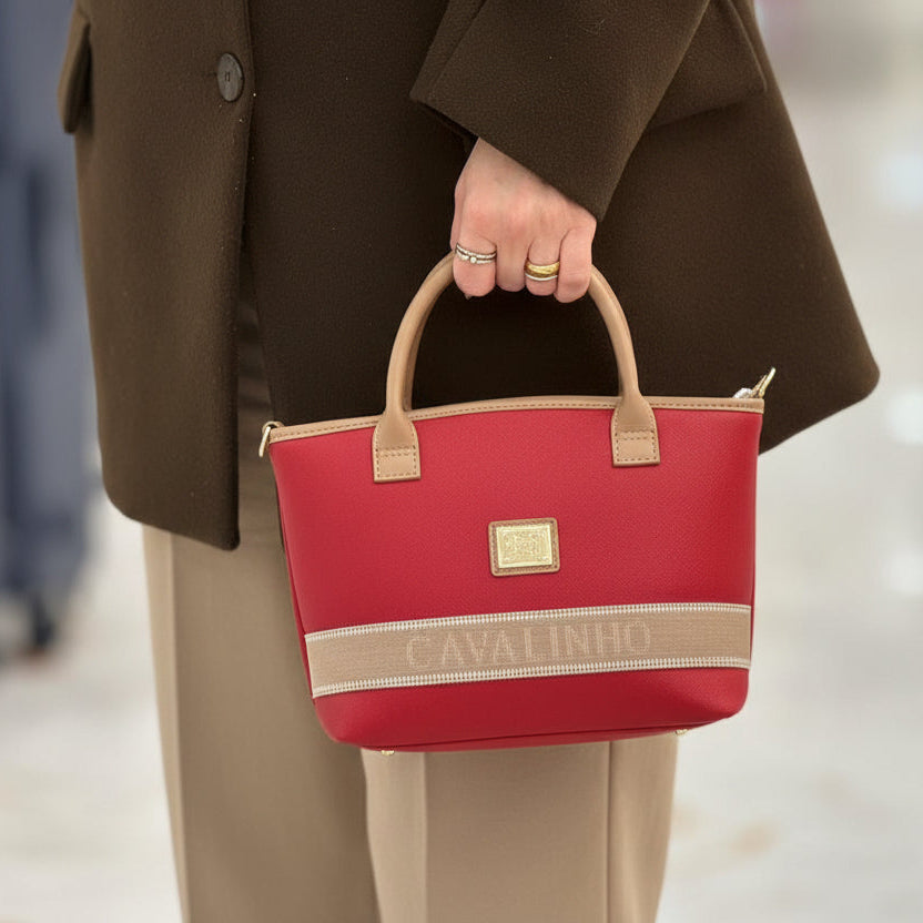 Only by Cavalinho Red Mini Handbag Crossbody Bag SKU 16200577.04 #color_red / beige