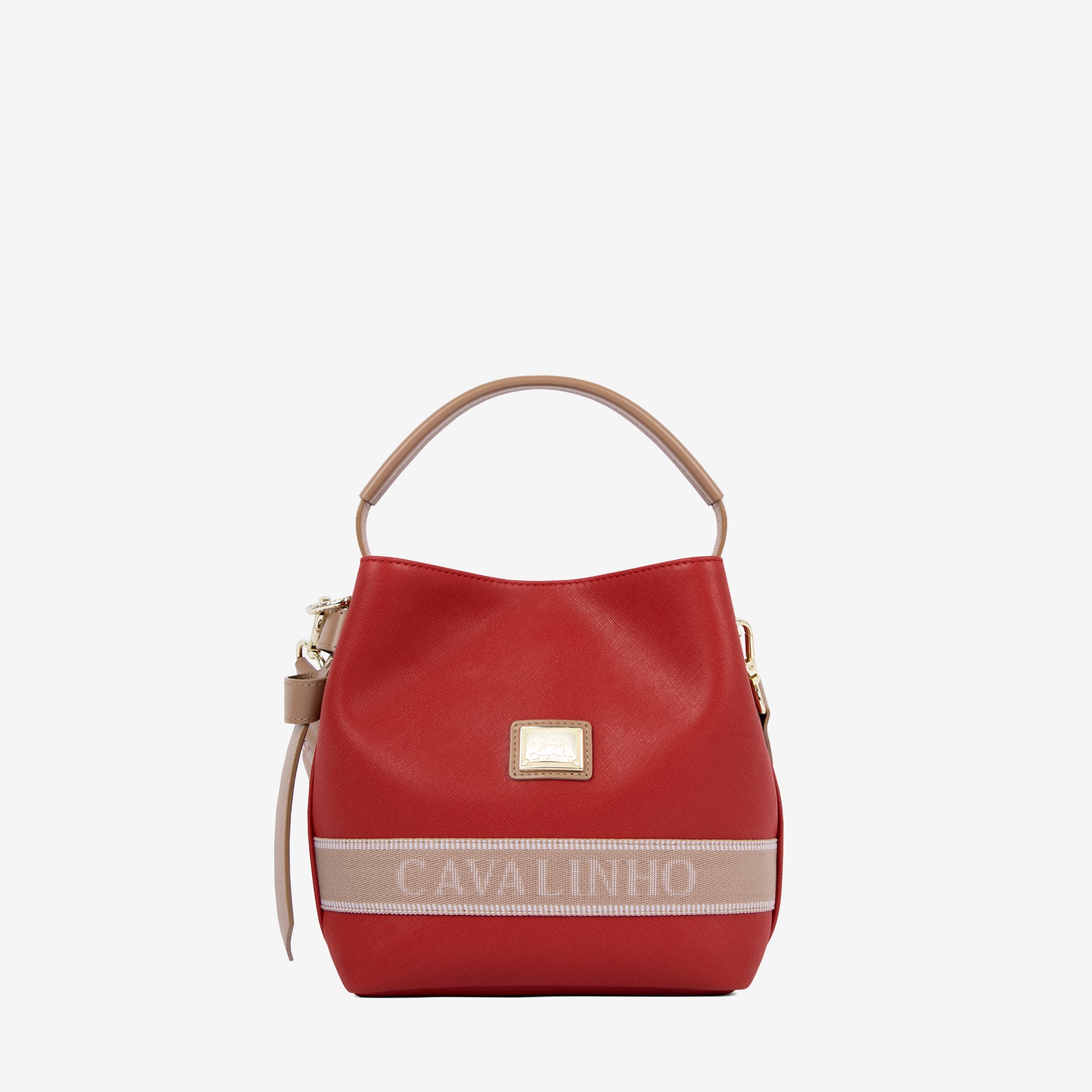 Only by Cavalinho Red Bucket Handbag for Women SKU 16200591.04 #color_red / beige