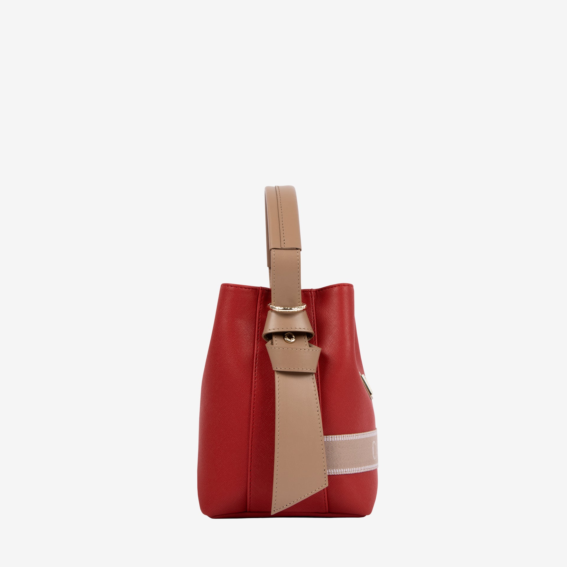 Only by Cavalinho Red Bucket Handbag for Women SKU 16200591.04 #color_red / beige