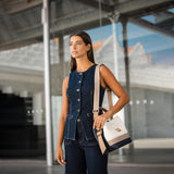 Only by Cavalinho Bucket Handbag for Women SKU 16200591.22 #color_beige / white / navy