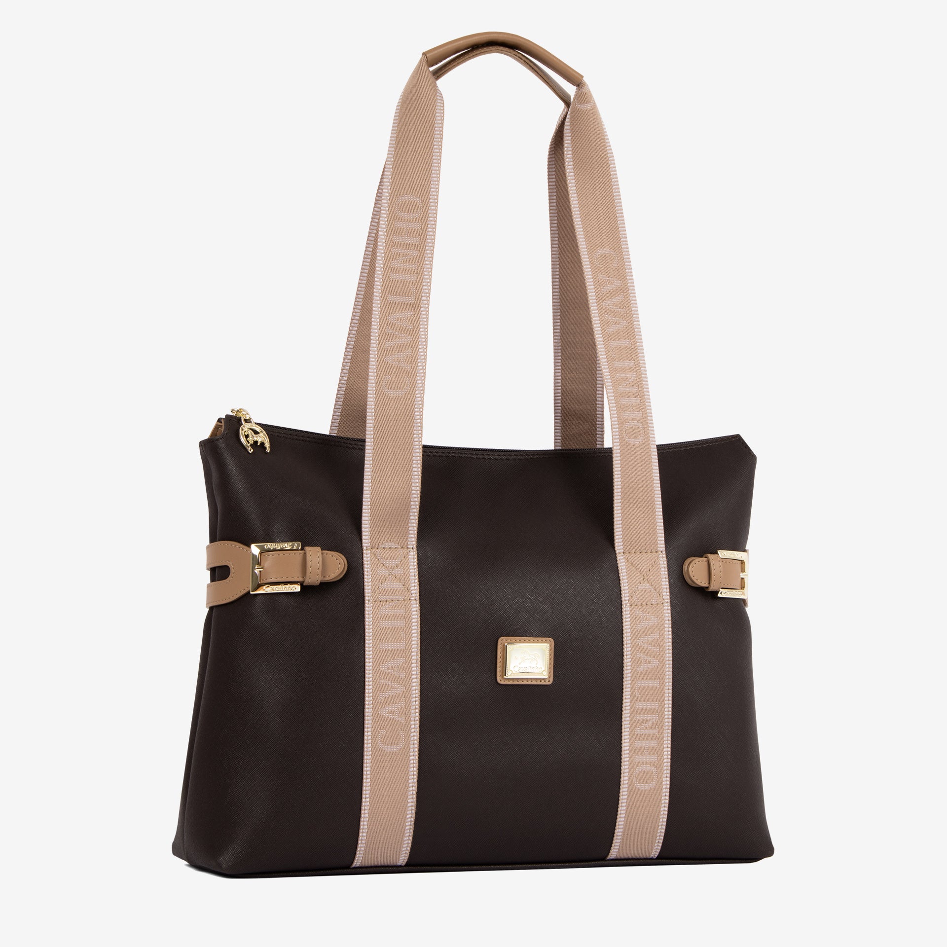 Only by Cavalinho Large Brown Tote Shoulder Bag SKU 16200594.02 #color_brown / beige