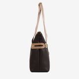 Only by Cavalinho Large Brown Tote Shoulder Bag SKU 16200594.02 #color_brown / beige