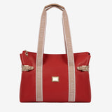 Only by Cavalinho Red Large Tote Shoulder Bag SKU 16200594.0 #color_red / beige