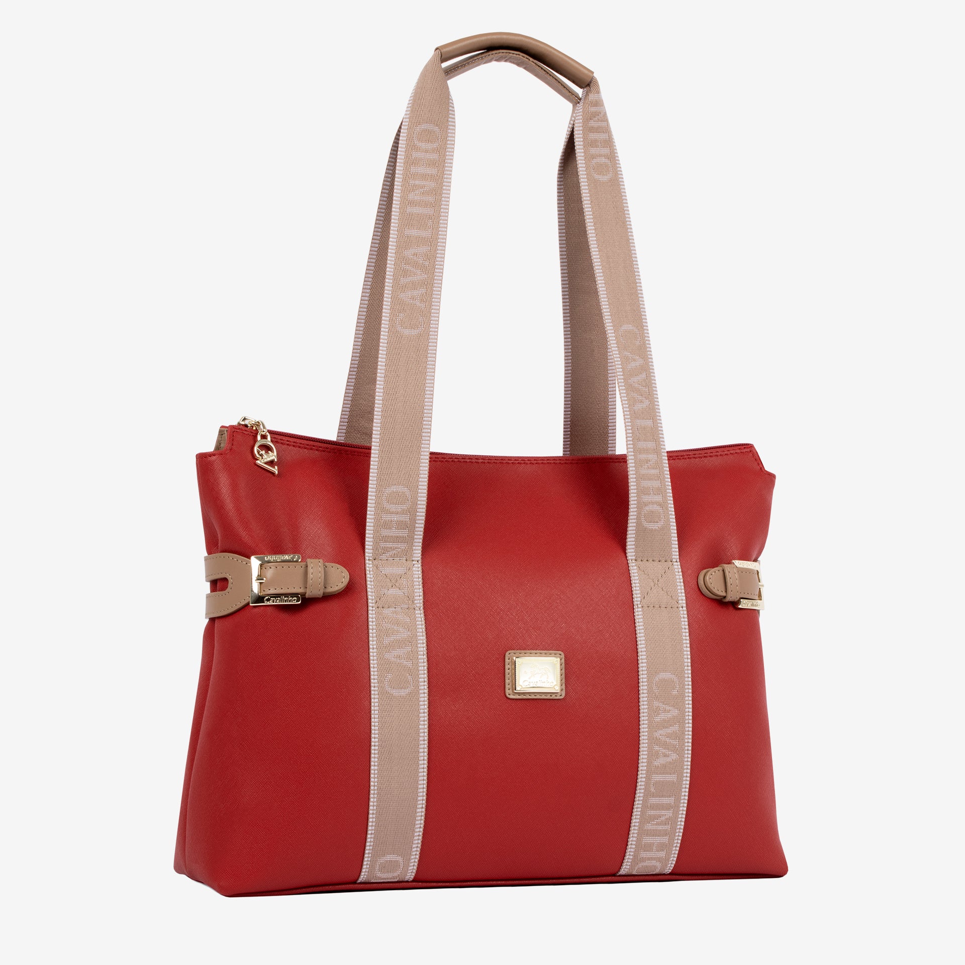 Only by Cavalinho Red Large Tote Shoulder Bag SKU 16200594.0 #color_red / beige