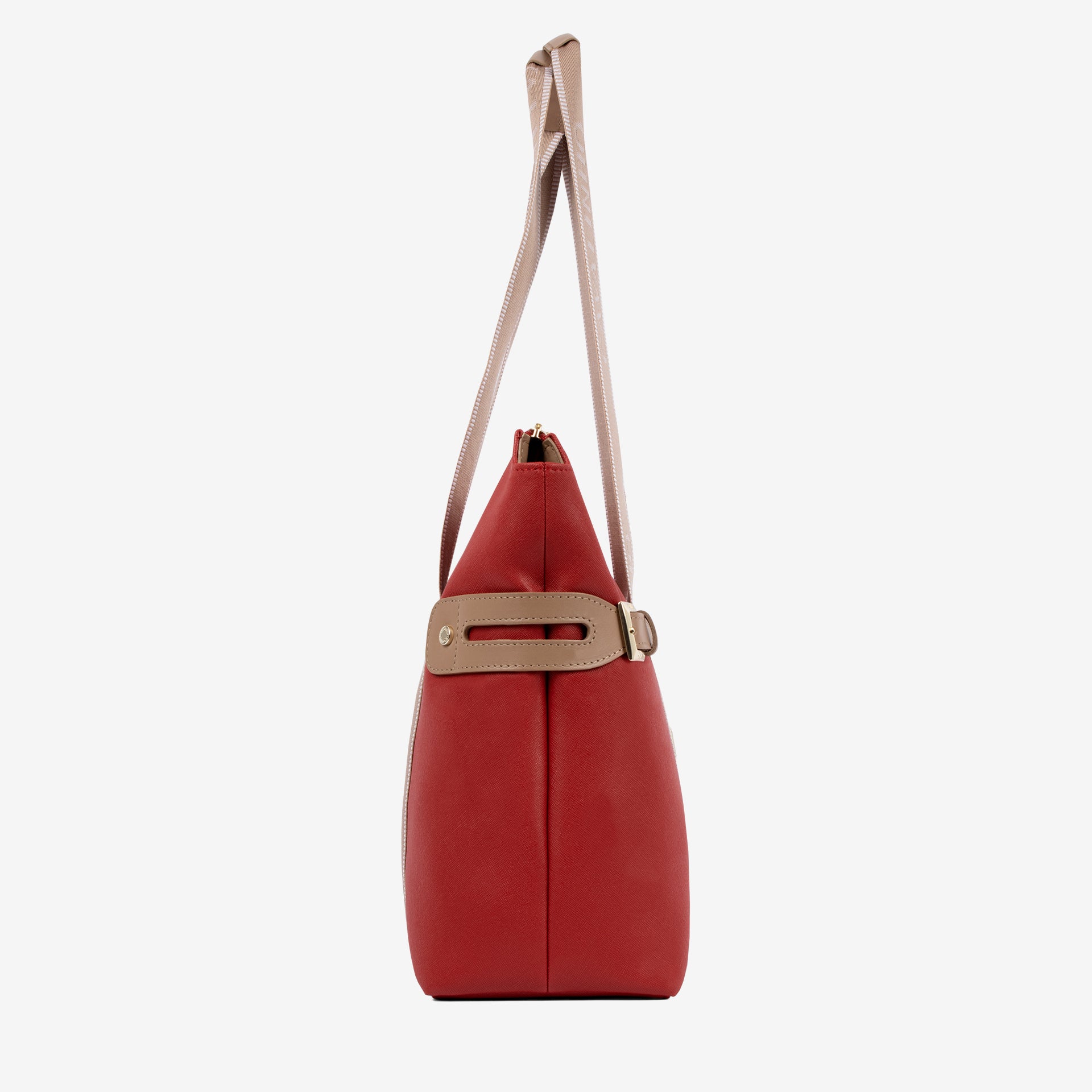 Only by Cavalinho Red Large Tote Shoulder Bag SKU 16200594.0 #color_red / beige